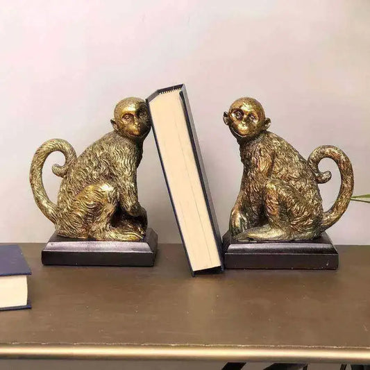 Antiqued Gold Sitting Monkey - The Farthing