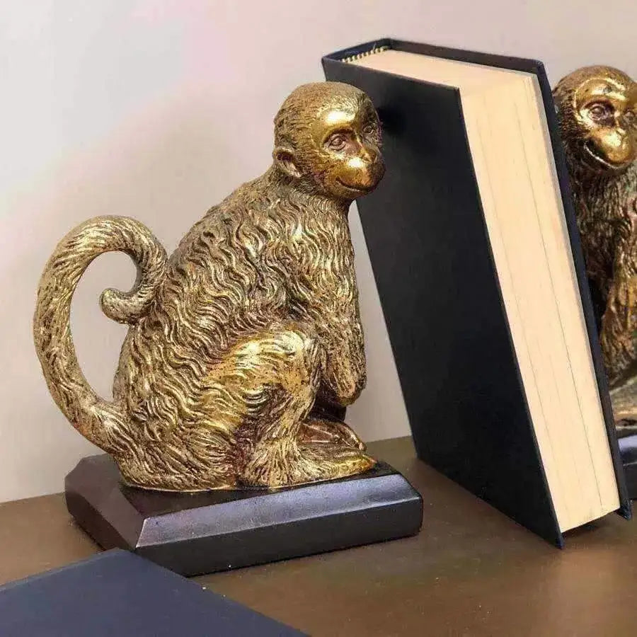 Antiqued Gold Sitting Monkey - The Farthing