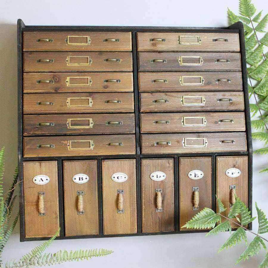 Apothecary Wooden Wall Storage Cabinet - The Farthing