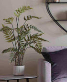 Artificial Potted Fern Plant in Cement Pot - The Farthing