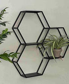 Black Hexagonal Metal Wall Shelf - The Farthing