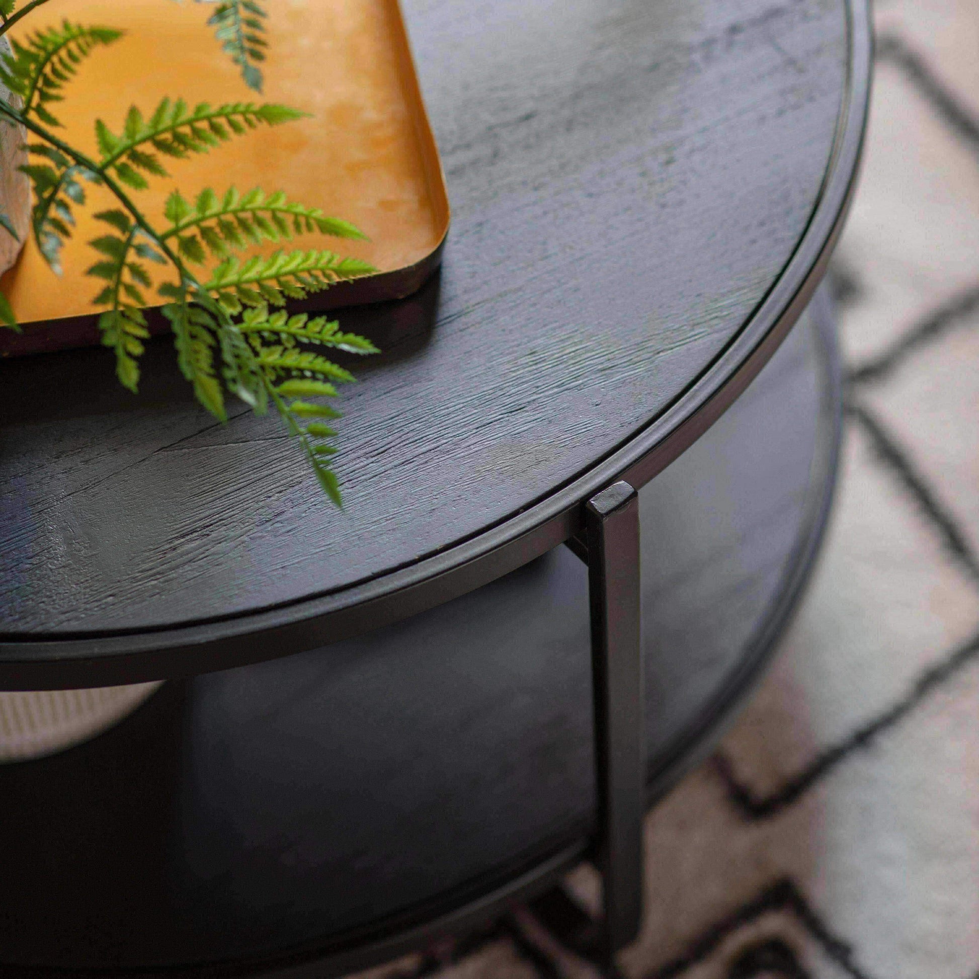 Black Industrial Looped Top Coffee Table - The Farthing