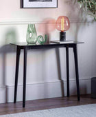 Black Oak and Smoked Glass Console Table - The Farthing