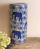 Blue and White Ceramic Umbrella Stand - The Farthing