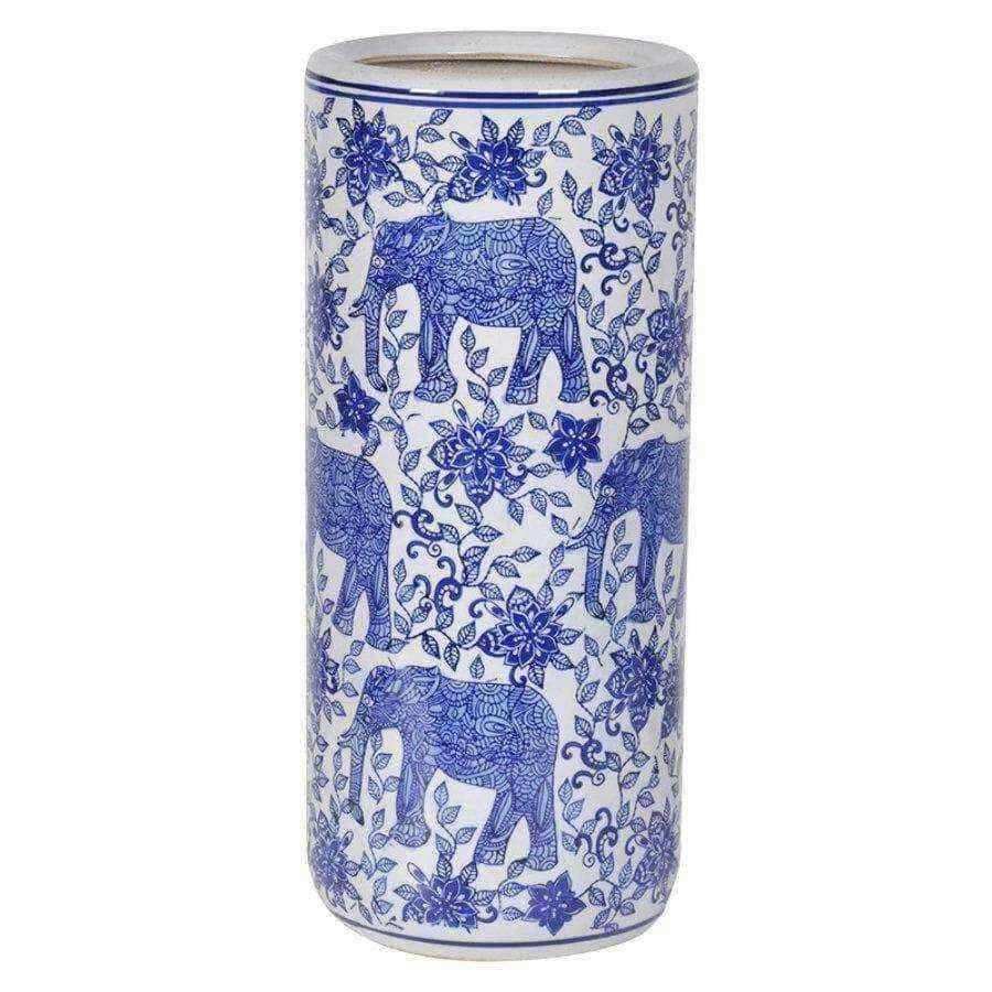 Blue and White Ceramic Umbrella Stand - The Farthing