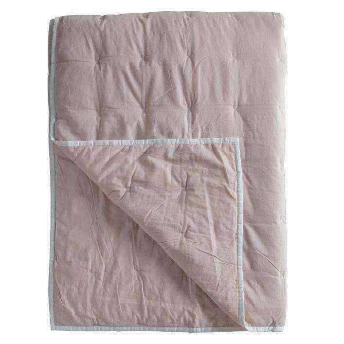 Blush Pink Cotton Stitch Bedspread - The Farthing