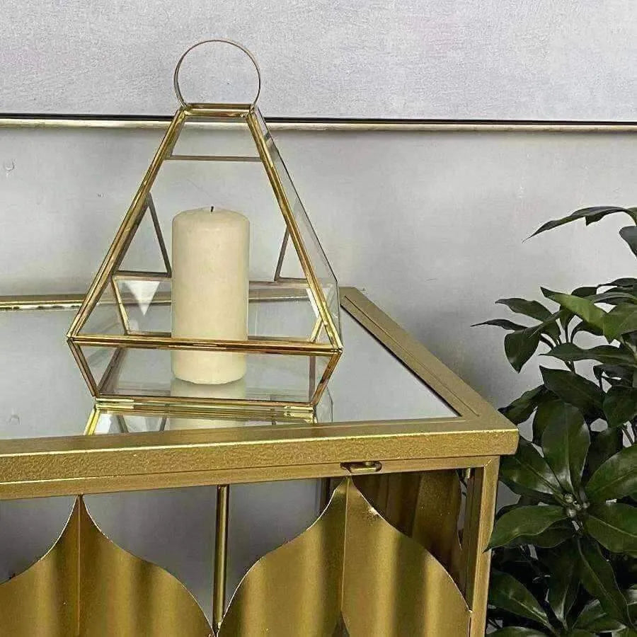 Brass and Glass Pyramid Lantern - The Farthing