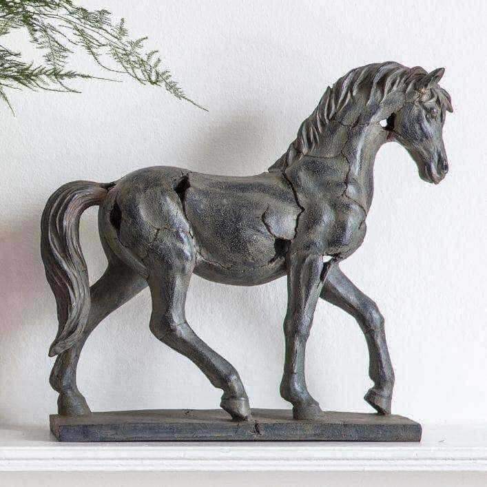 Broken Effect Antique Inspired Horse Ornament - The Farthing