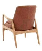 Brown Leather & Ash Wood Armchair - The Farthing