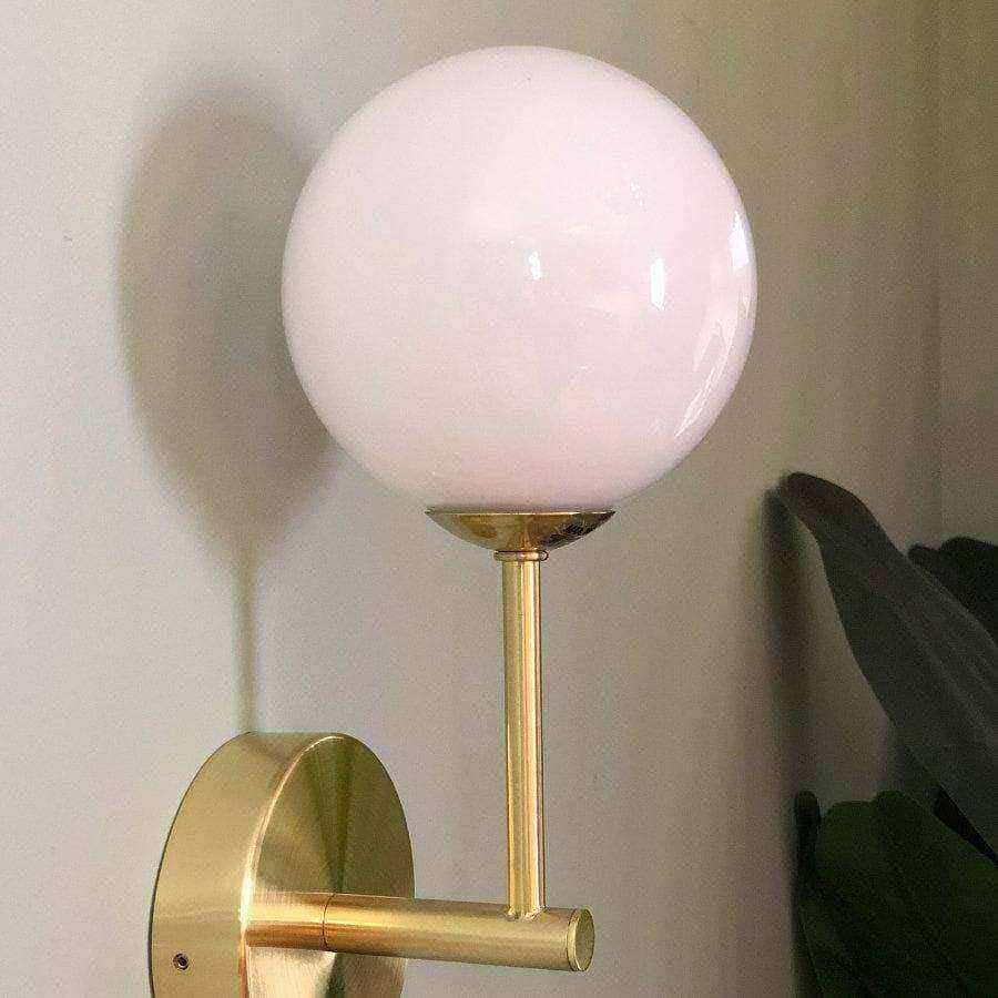 Brushed Gold Art Deco Globe Wall Light - The Farthing