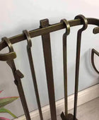 Burnished Brass Fireside Companion set of 4 Tools - The Farthing
