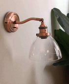 Burnished Copper Glass Wall Light - The Farthing