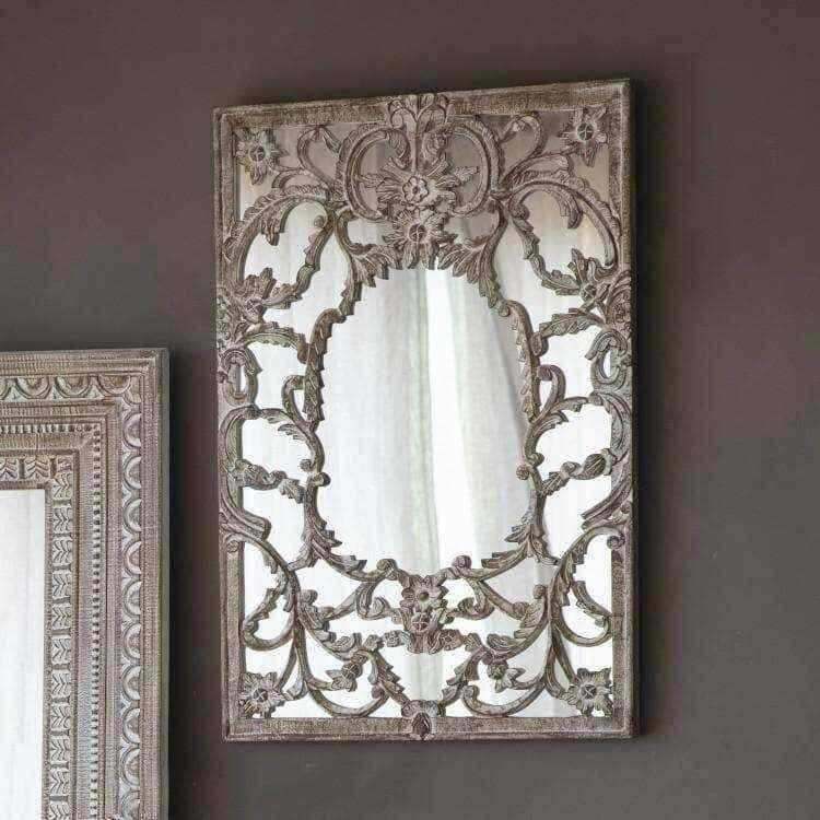 Carved Nepali Wall Mirror - The Farthing