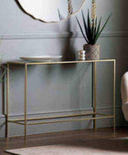 Champagne Metal and Glass Console Table - The Farthing