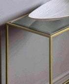 Champagne Metal and Glass Console Table - The Farthing