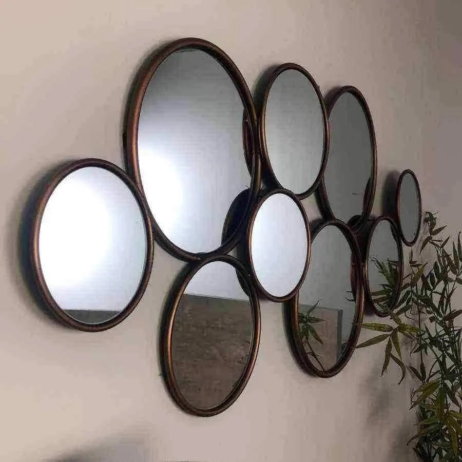 Copper Circles Decorative Mirror - The Farthing