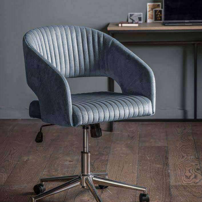 Dark Grey Open Back Swivel Desk Chair with Height Adjustment - The Farthing