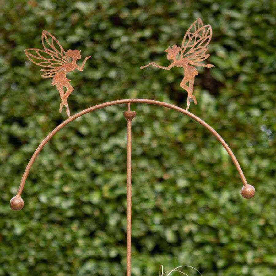 Decorative Balancing Fairies Garden Stake - The Farthing