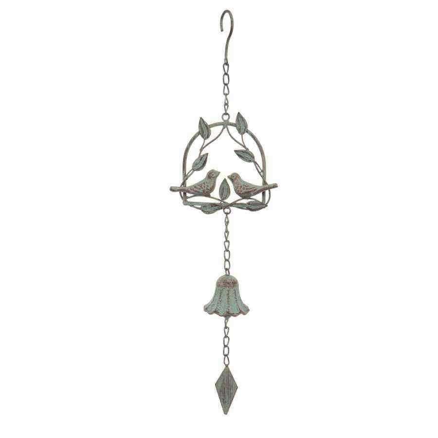 Decorative Distressed Love Birds Hanging Wind Chime - The Farthing