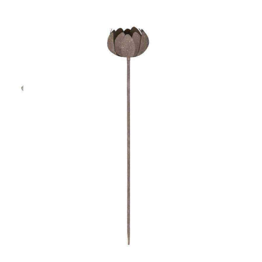 Decorative Metal Flower Garden Stake / Candle Holder - The Farthing