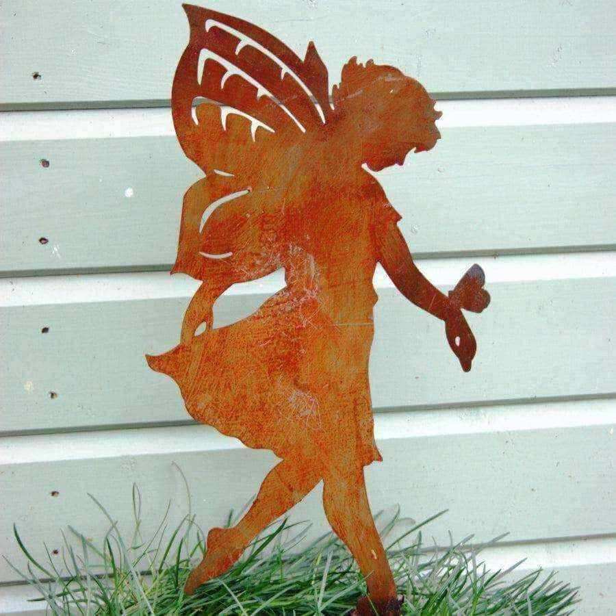 Decorative Rusty Fairy Garden Silhouette - The Farthing