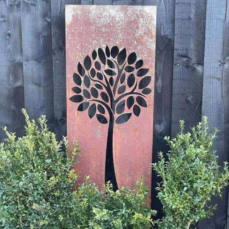 Decorative Rusty Tree Garden Screen - Choice of size - The Farthing