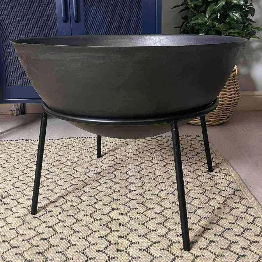 Deep Cast Iron Fire bowl with Stand - The Farthing