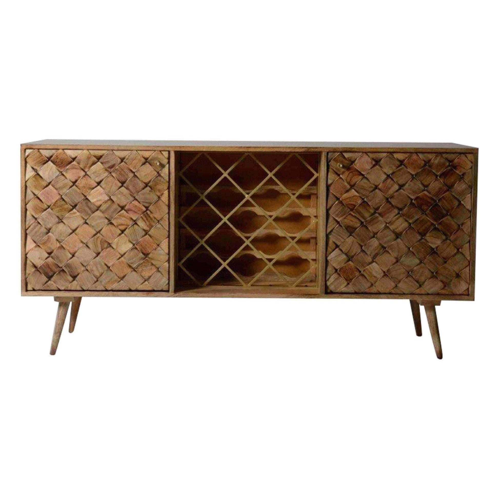 Diamond Wood 2 Door Sideboard with Wine Storage - The Farthing