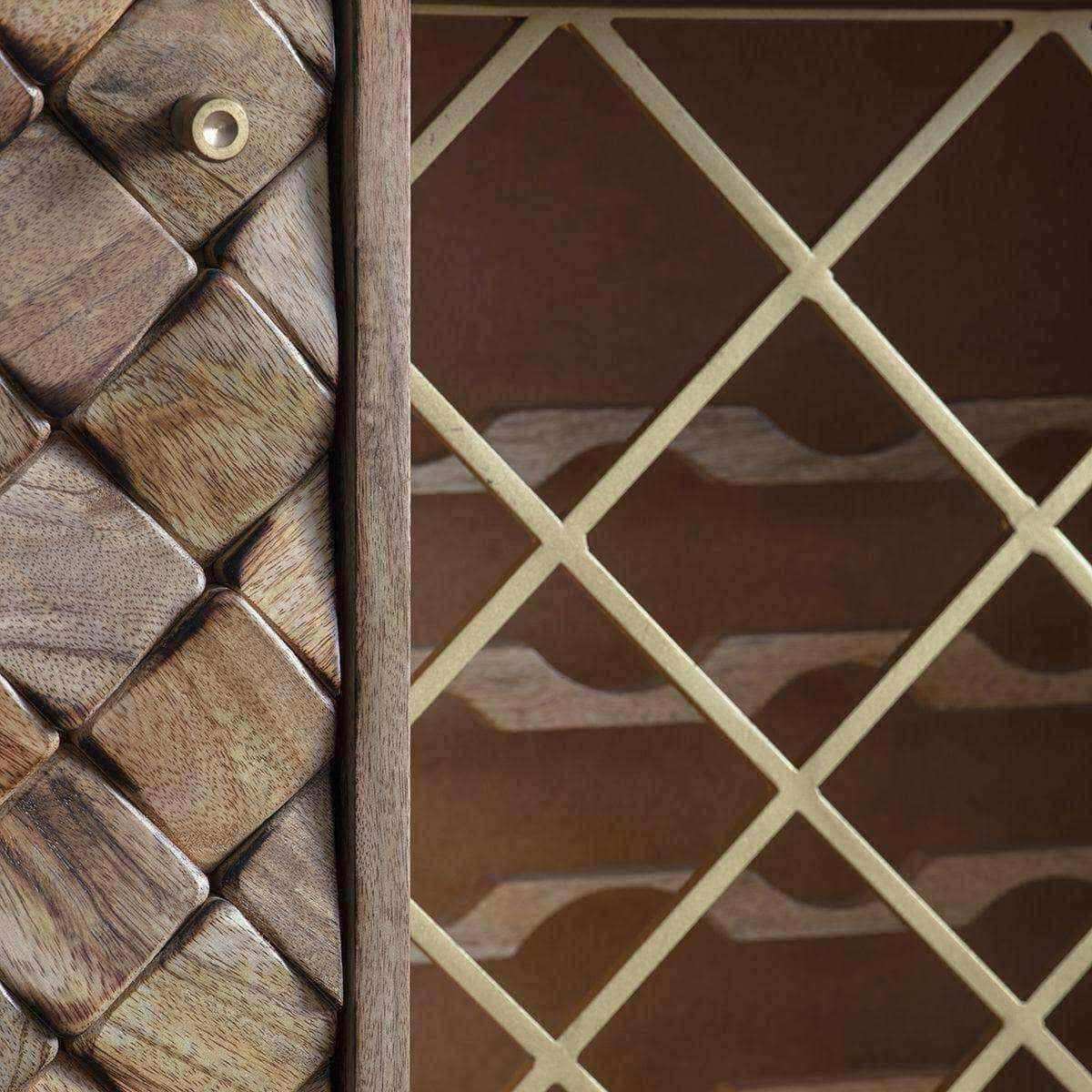 Diamond Wood 2 Door Sideboard with Wine Storage - The Farthing