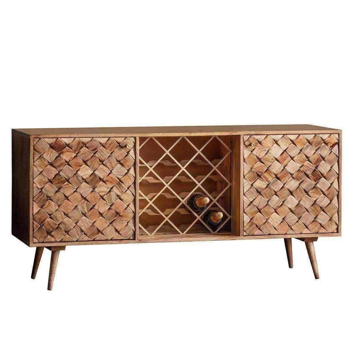 Diamond Wood 2 Door Sideboard with Wine Storage - The Farthing