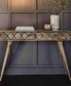 Diamond Wood Two Drawer Console Table - The Farthing