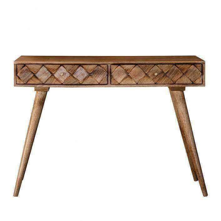 Diamond Wood Two Drawer Console Table - The Farthing