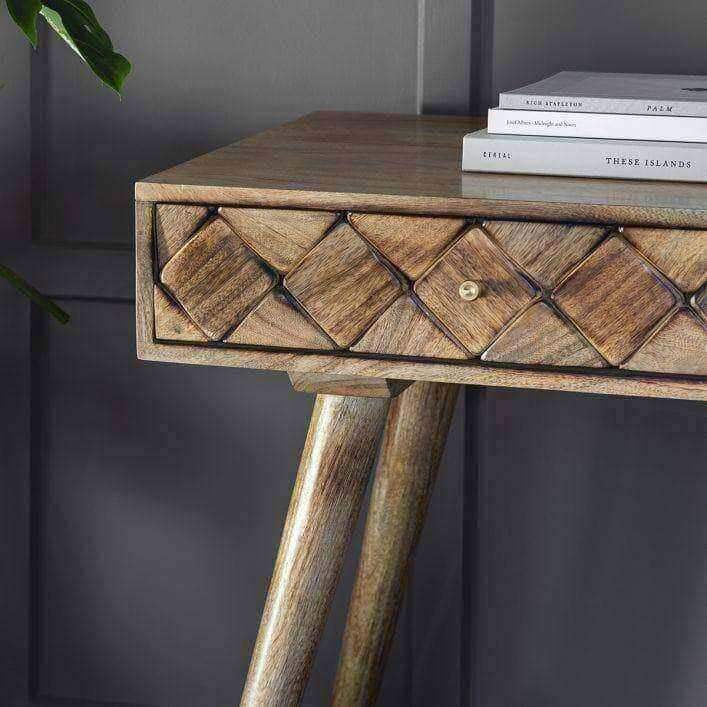 Diamond Wood Two Drawer Console Table - The Farthing