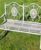 Distressed Antiqued Grey Metal Garden Bench - The Farthing