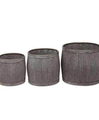 Distressed Fluted Dolly Tub Planter Set - 3 - The Farthing