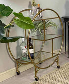 Distressed Gold Art Deco Drinks Trolley - The Farthing