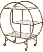 Distressed Gold Art Deco Drinks Trolley - The Farthing