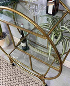 Distressed Gold Art Deco Drinks Trolley - The Farthing