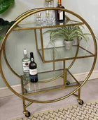 Distressed Gold Art Deco Drinks Trolley - The Farthing