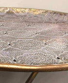 Distressed Gold Filigree Side Table - The Farthing