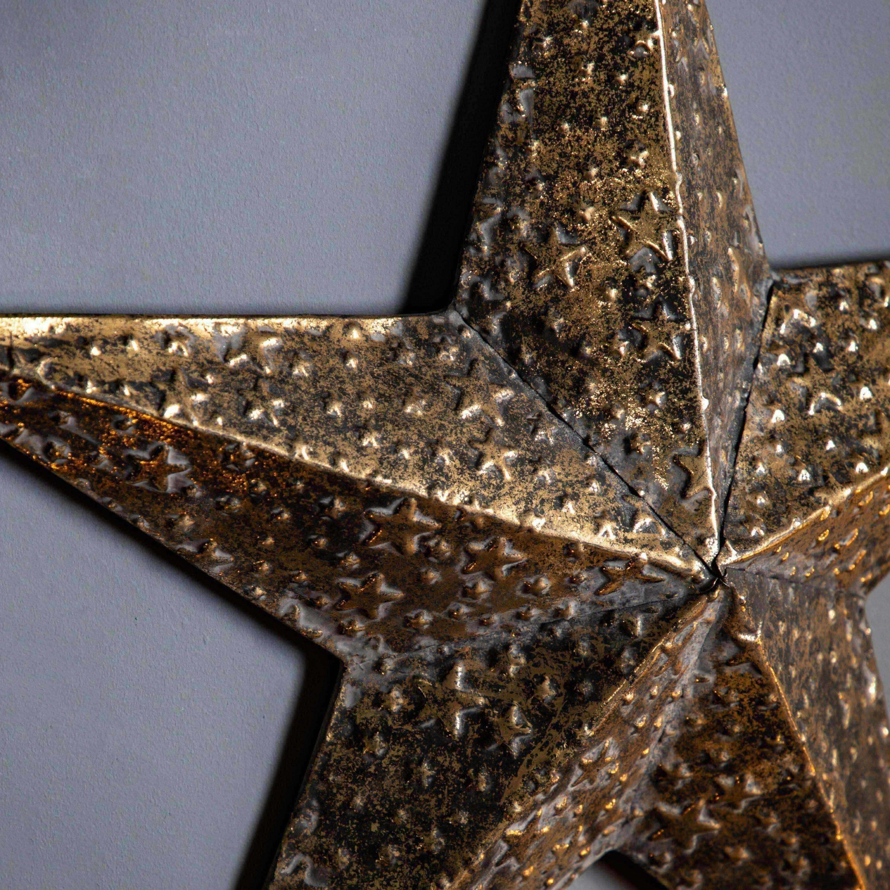 Distressed Gold Metal Star - The Farthing