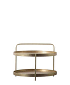 Distressed Gold Round Two Tier Coffee Table - The Farthing