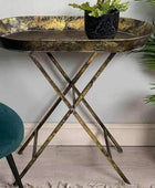 Distressed Gold Side Table - The Farthing