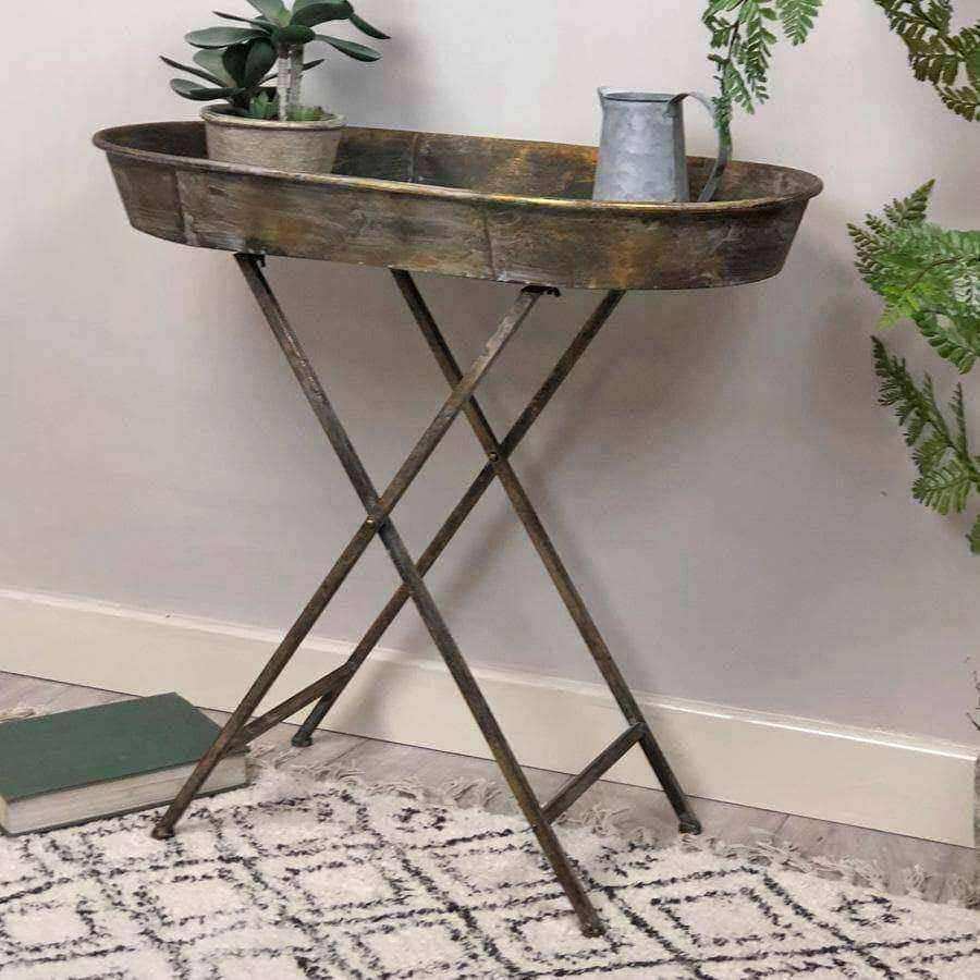 Distressed Gold Side Table - The Farthing