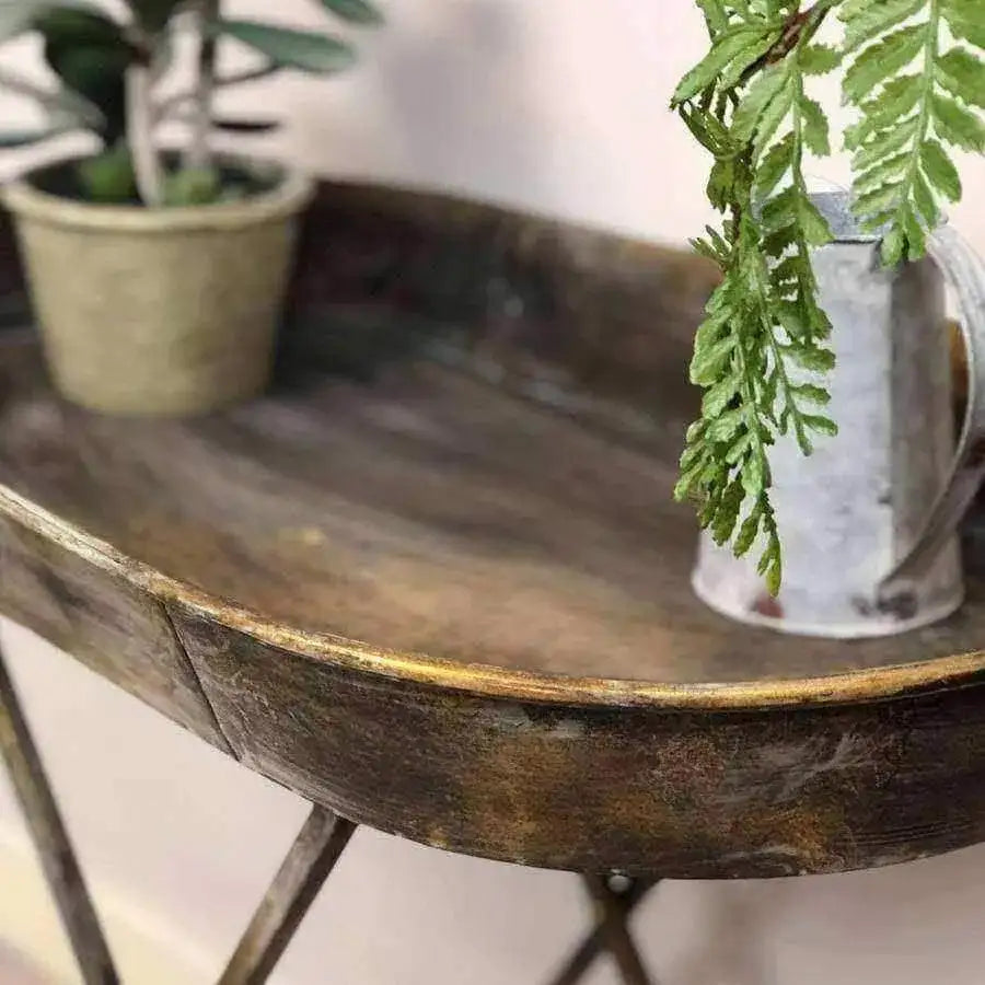 Distressed Gold Side Table - The Farthing