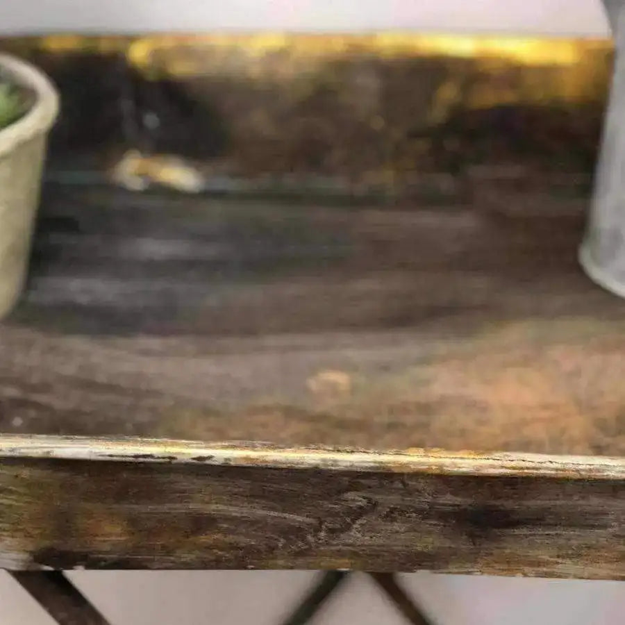 Distressed Gold Side Table - The Farthing