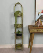 Distressed Gold Tall 4 Tier Round Tray Stand - The Farthing
