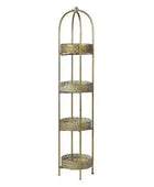 Distressed Gold Tall 4 Tier Round Tray Stand - The Farthing