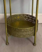 Distressed Gold Tall 4 Tier Round Tray Stand - The Farthing