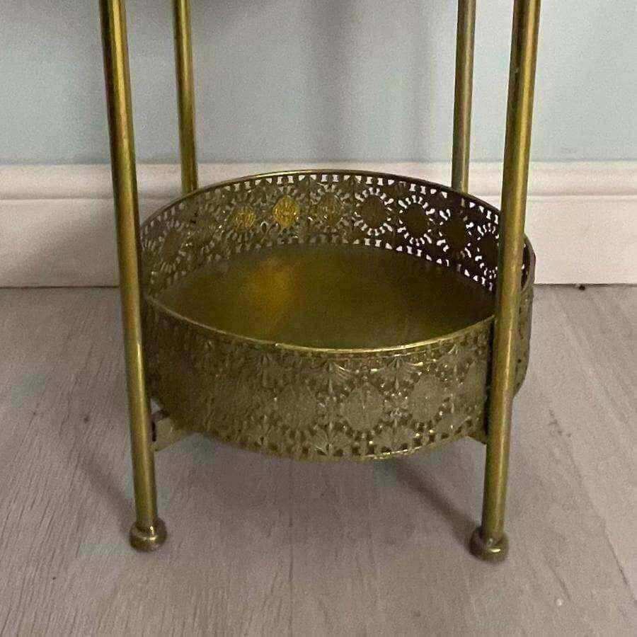 Distressed Gold Tall 4 Tier Round Tray Stand - The Farthing
